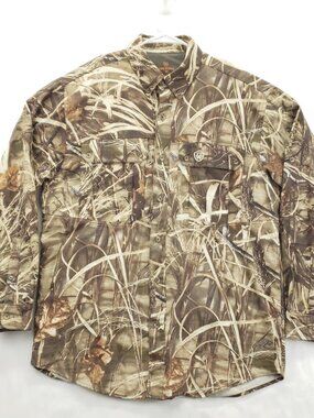 Game Winner Hunting Shirt Mens Medium Brown Cotton Advantage Max 4 HD Camouflage